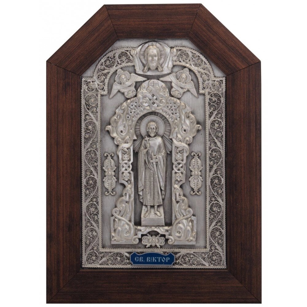 Ікона "Святий мученик Віктор" зі срібла від компанії Іконна лавка - фото 1