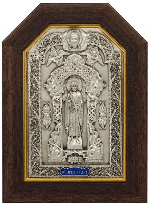 Ікона "Святий мученик Віктор" зі срібла від компанії Іконна лавка - фото 1
