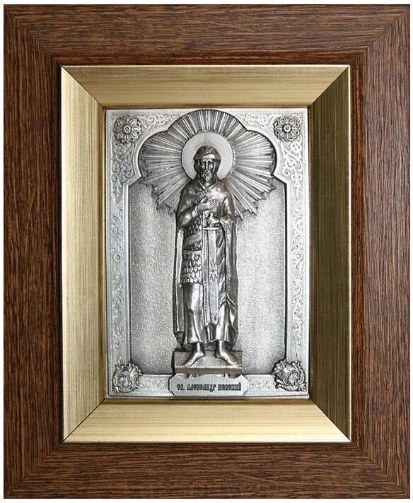 Ікона "Святий Олександр Невський" зі срібла від компанії Іконна лавка - фото 1