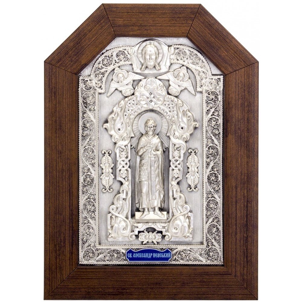 Ікона "Святий Олександр Невський" зі срібла від компанії Іконна лавка - фото 1