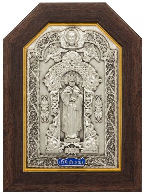 Ікона "Святий праведний цар Давид" зі срібла від компанії Іконна лавка - фото 1