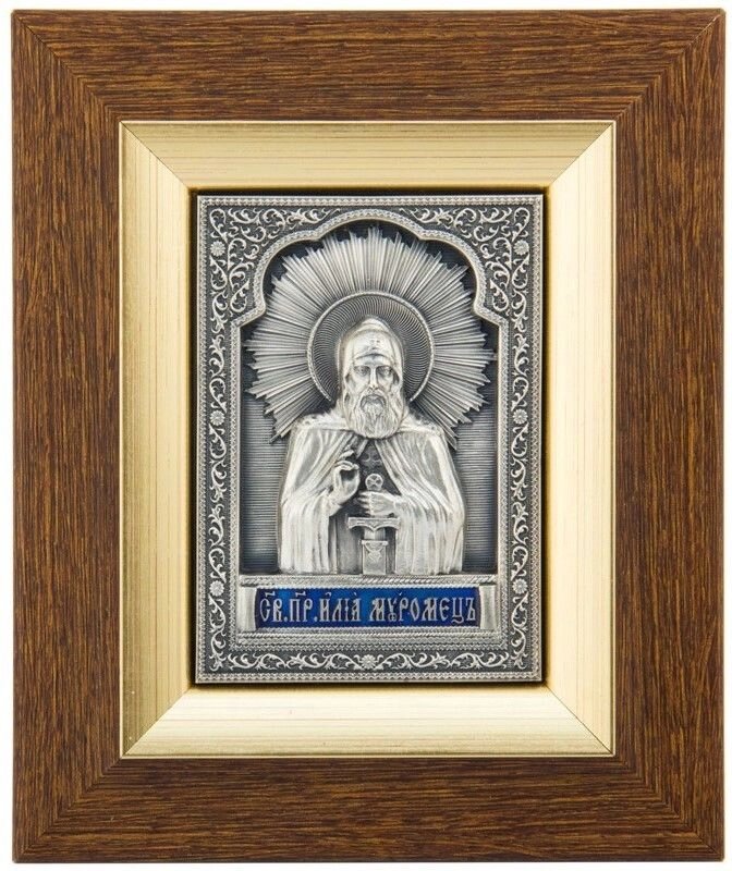Ікона "Святий праведний Ілля Муромець" зі срібла від компанії Іконна лавка - фото 1