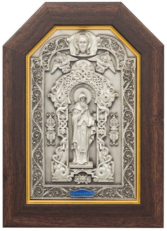 Ікона "Святий преподобний Антоній Печерський" зі срібла від компанії Іконна лавка - фото 1