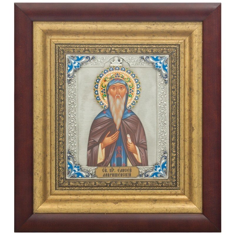 Ікона "Святий преподобний Єлисей Лаврішевскій" зі срібла від компанії Іконна лавка - фото 1