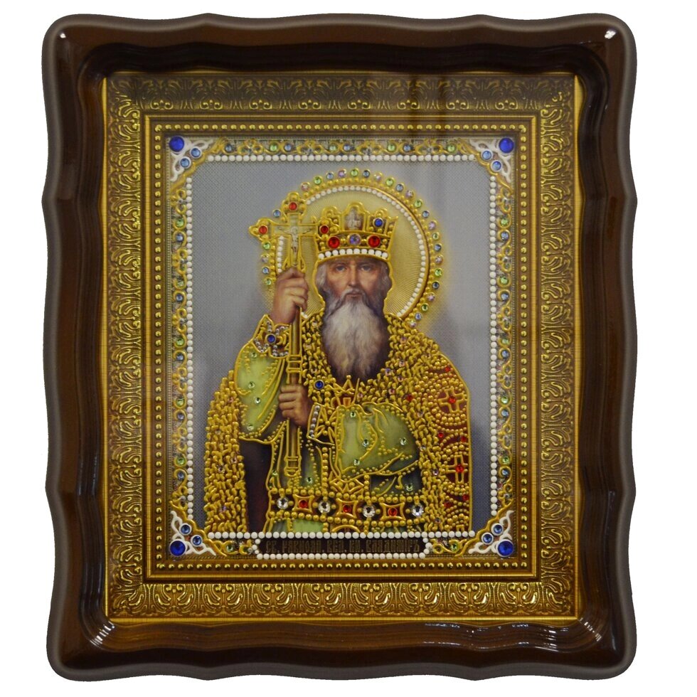 Ікона "Святий рівноапостольний князь Володимир Великий" лист по склу від компанії Іконна лавка - фото 1