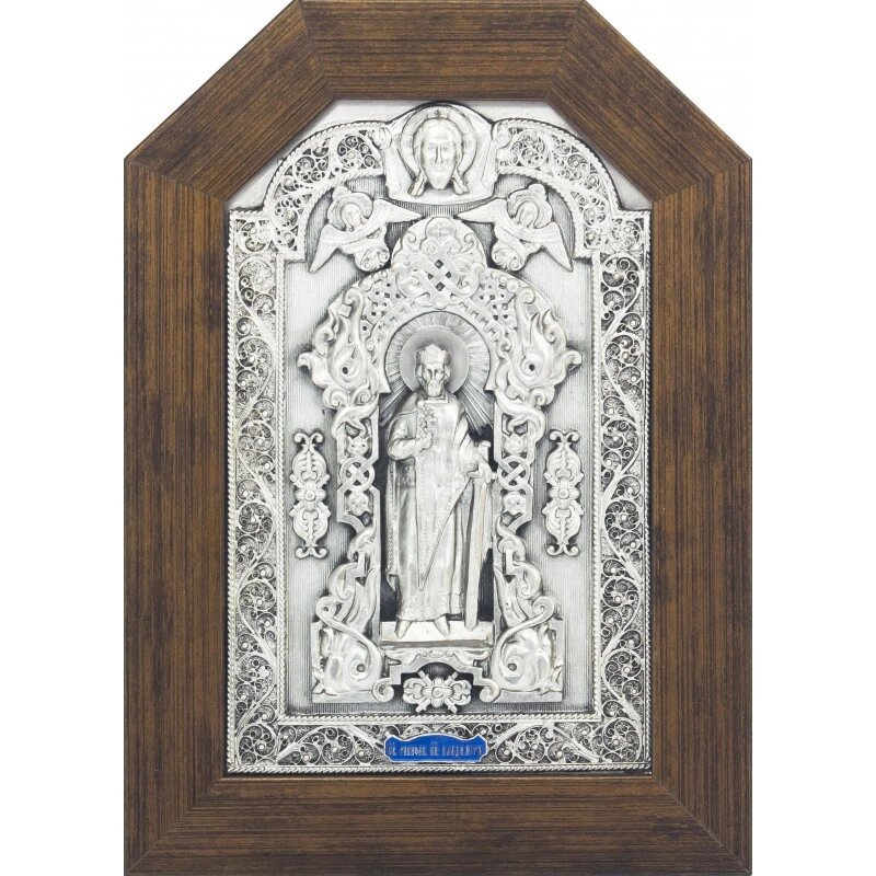 Ікона "Святий рівноапостольний князь Володимир" зі срібла з чорнінням від компанії Іконна лавка - фото 1