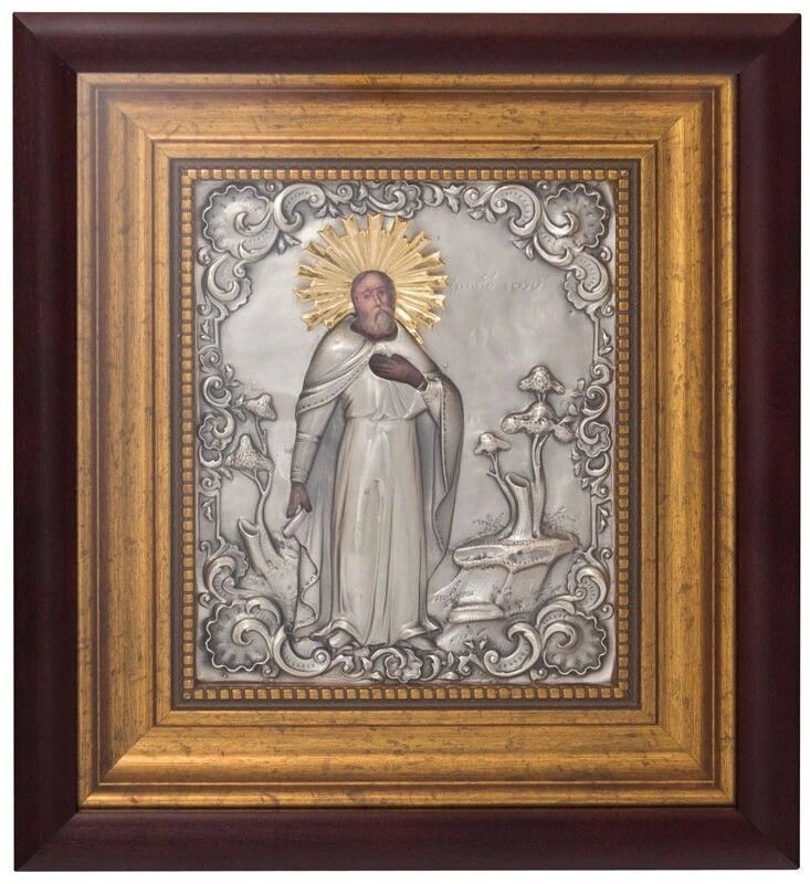 Ікона "Святий Сергій Радонезький" зі срібла від компанії Іконна лавка - фото 1