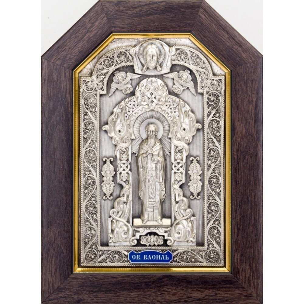 Ікона "Святий Василь Великий" зі срібла від компанії Іконна лавка - фото 1