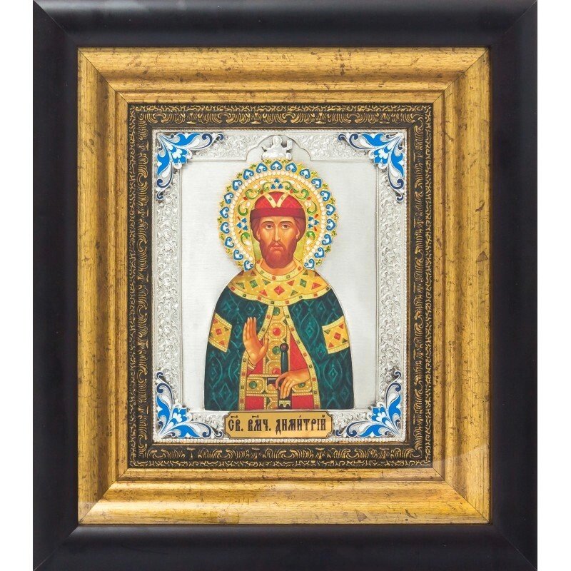 Ікона "Святий великомученик Дмитро" зі срібла від компанії Іконна лавка - фото 1
