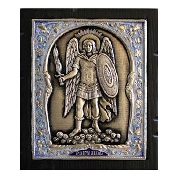 Ікона в сріблі "Архангел Михаїл" з емаллю від компанії Іконна лавка - фото 1