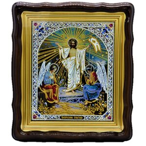 Ікона Воскресіння Христове лист по склу 26х23 см
