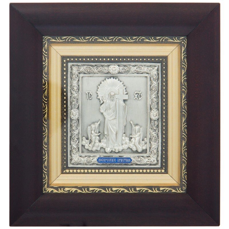 Ікона "Воскресіння Христове" зі срібла від компанії Іконна лавка - фото 1