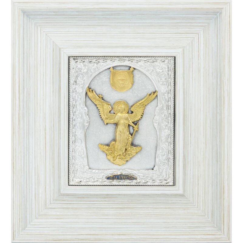 Ікона "Янгол Охоронець" зі срібла 21х19см від компанії Іконна лавка - фото 1