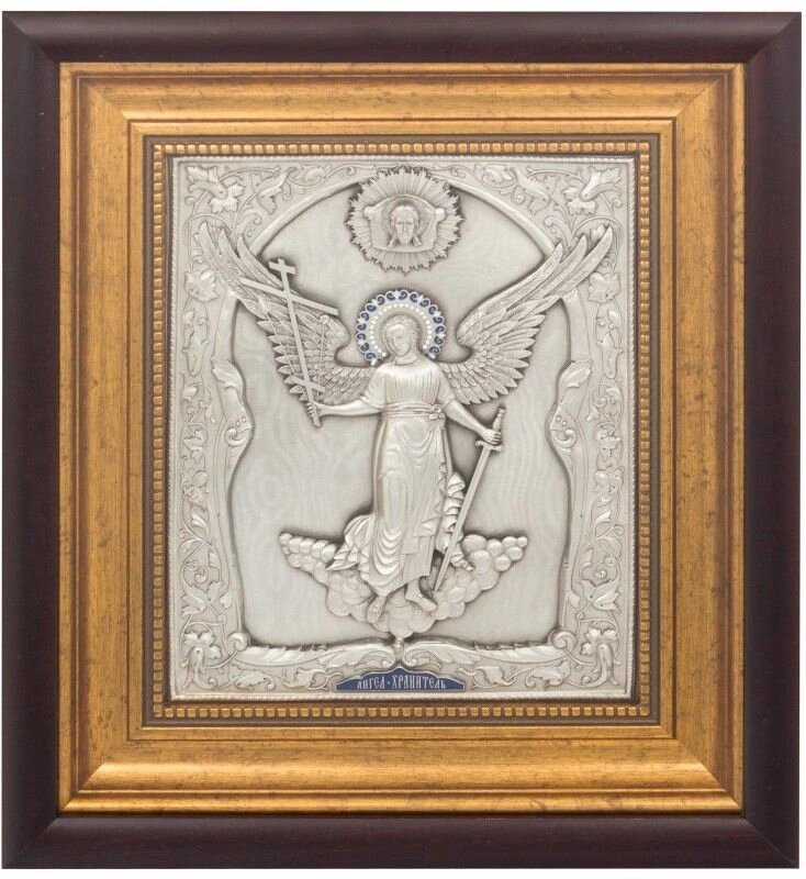 Ікона "Янгол Охоронець" зі срібла 37х33см від компанії Іконна лавка - фото 1