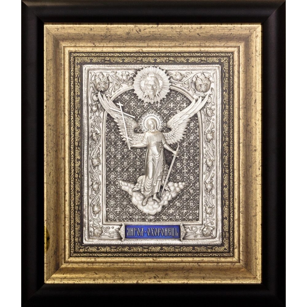 Ікона Янгола Охоронця срібна 29х34см від компанії Іконна лавка - фото 1