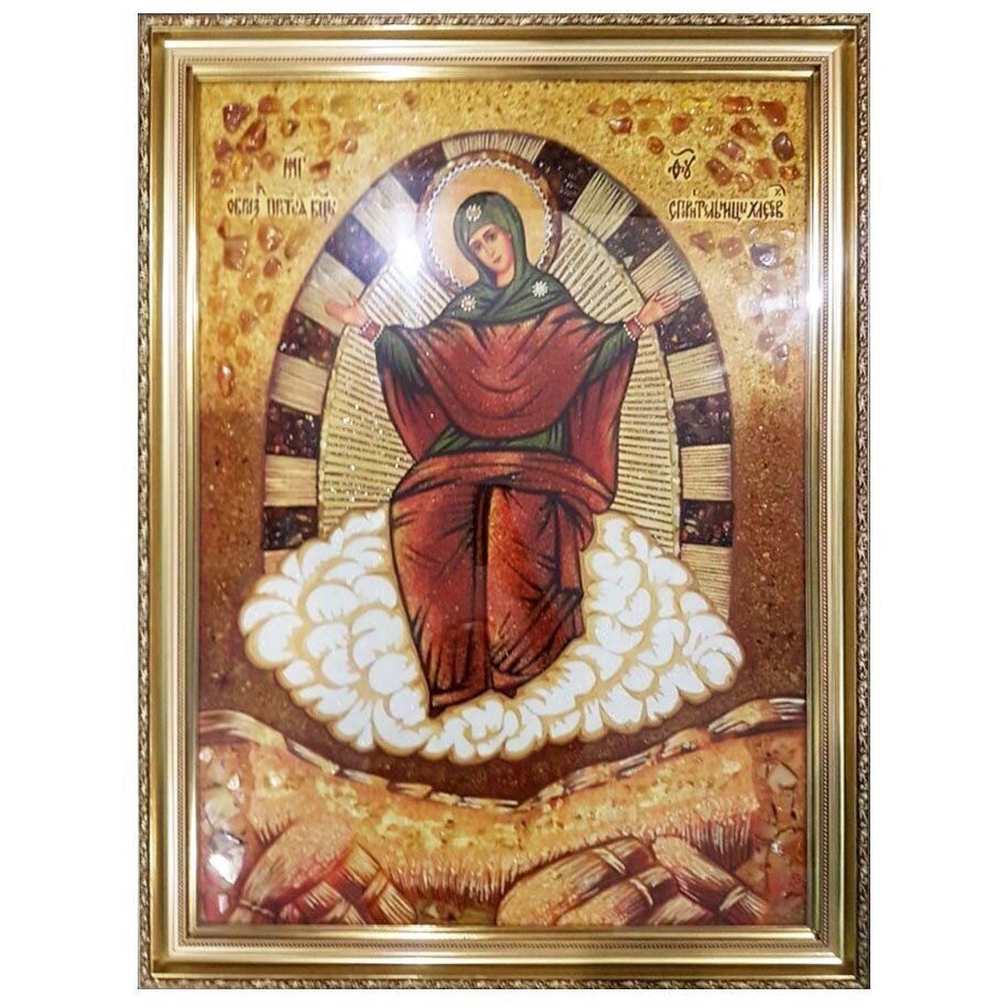 Ікона з бурштину Спорительница хлібів 15x20 см від компанії Іконна лавка - фото 1