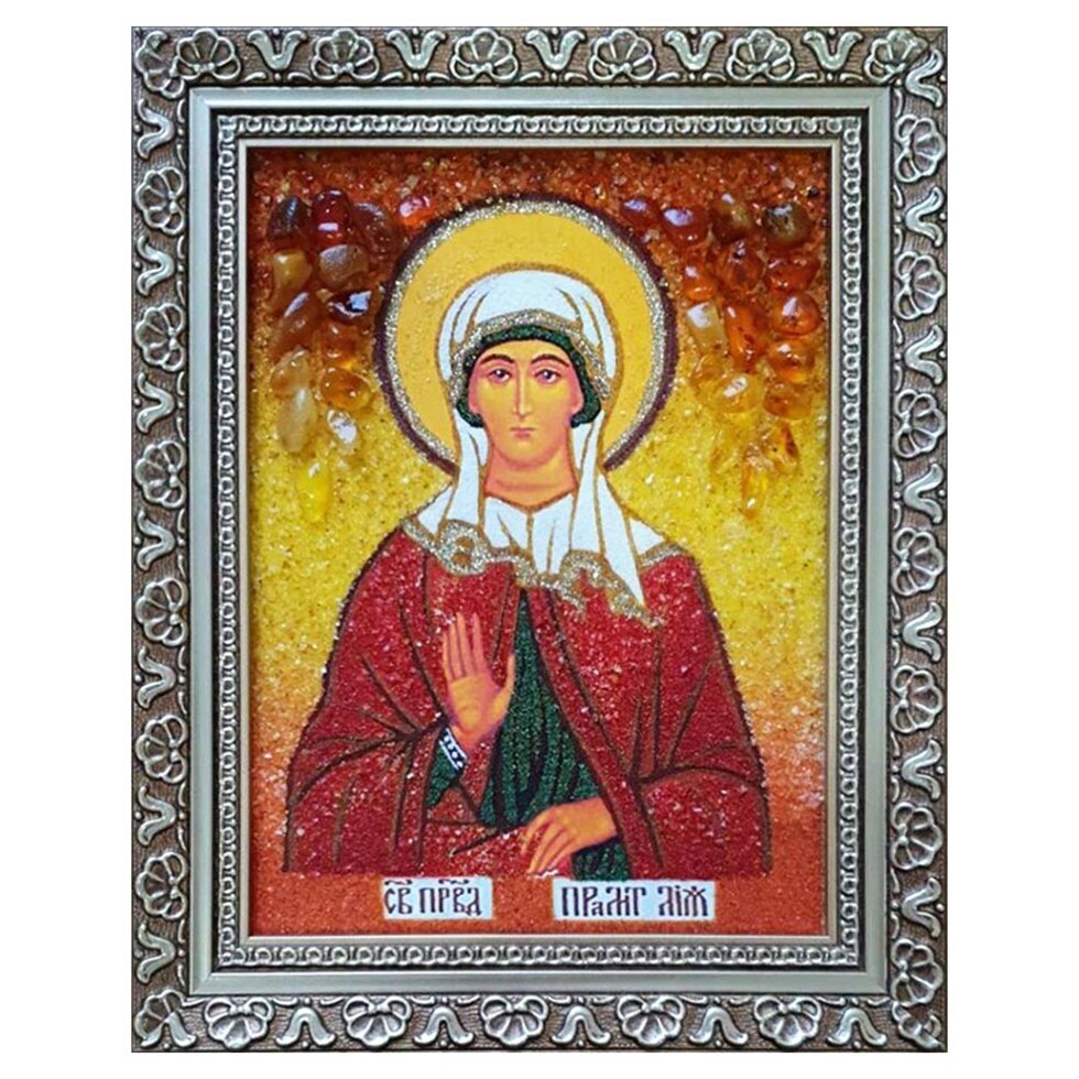 Ікона з бурштину "Свята праведна праматір Лія" 15x20 см від компанії Іконна лавка - фото 1