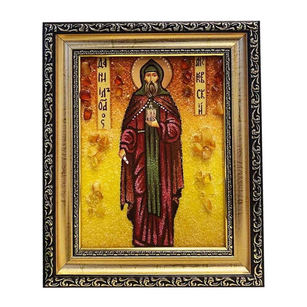Ікона з бурштину Святий пророк Даниїл 15x20 см від компанії Іконна лавка - фото 1