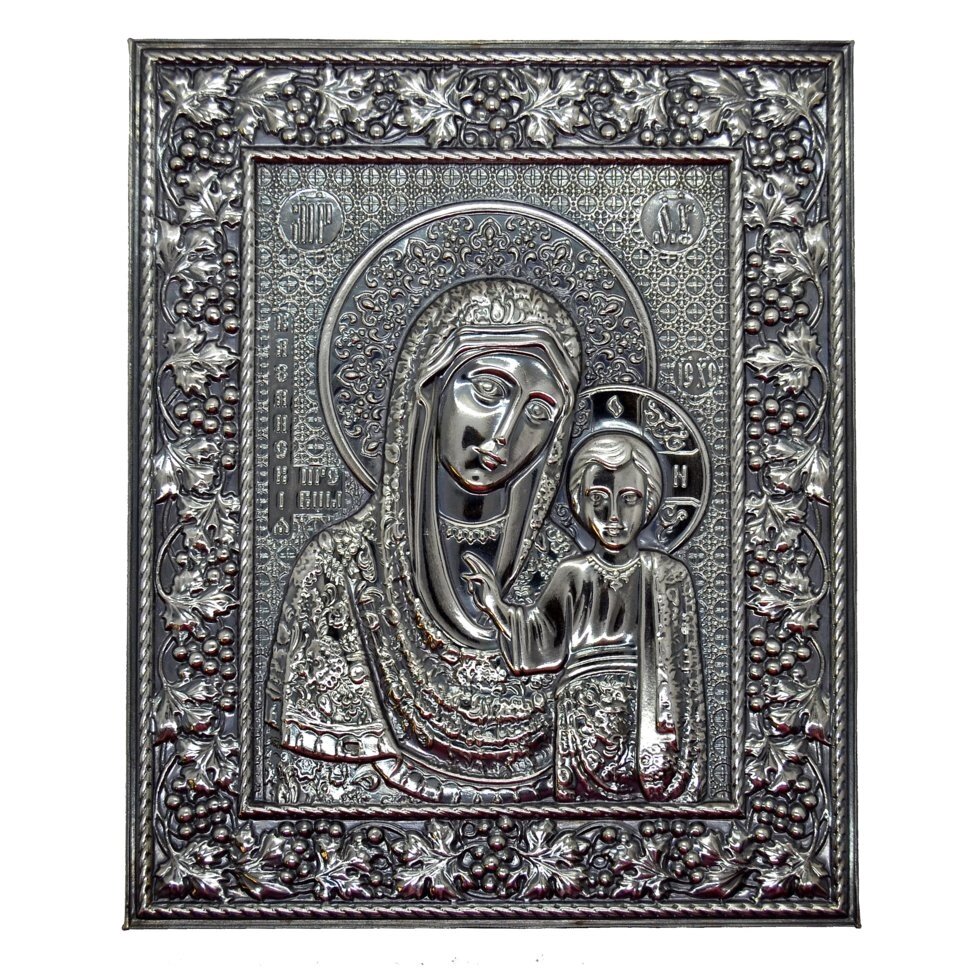 Ікона з чистого срібла "Богородиця Казанська" від компанії Іконна лавка - фото 1