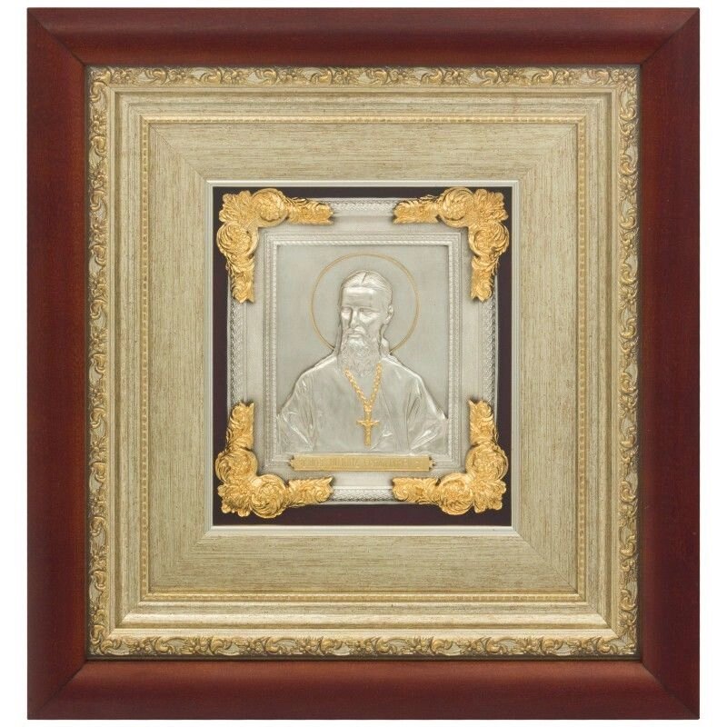 Ікона з срібла "Святий Іоанн Кронштадтський" від компанії Іконна лавка - фото 1