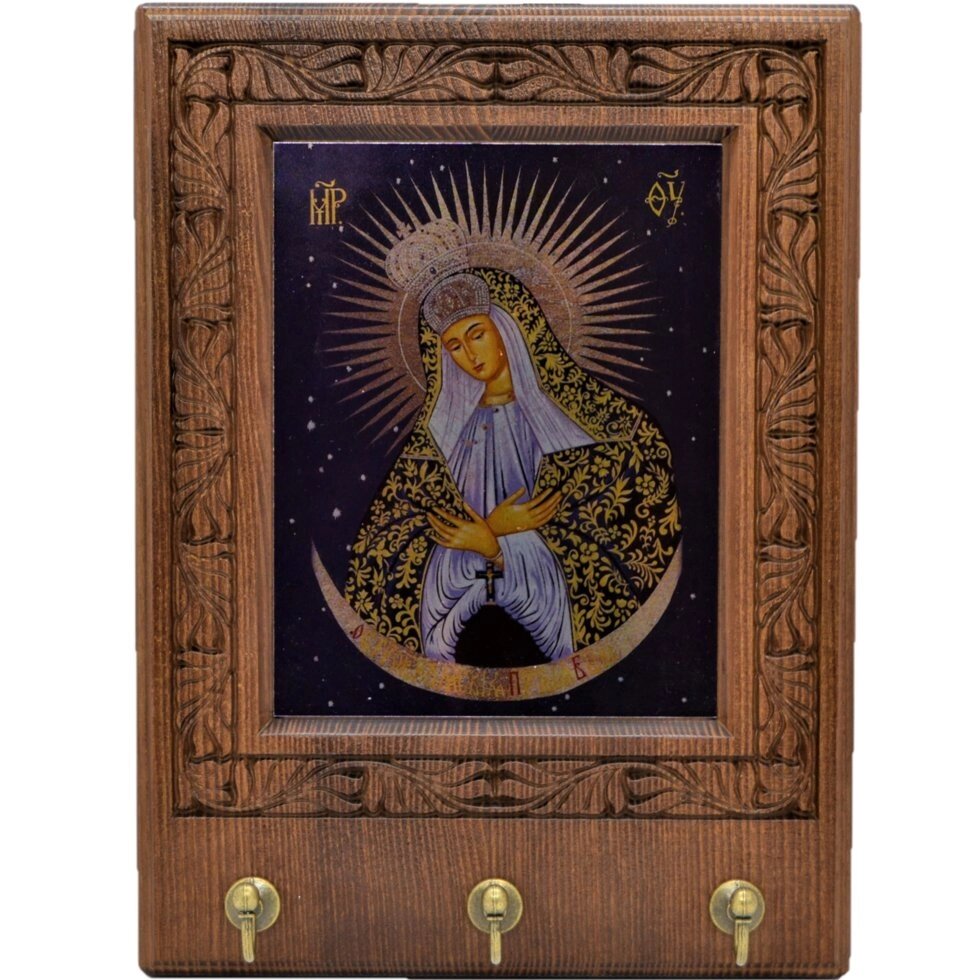 Ключниця настінна "Богородиця Остробрамської" на металі від компанії Іконна лавка - фото 1