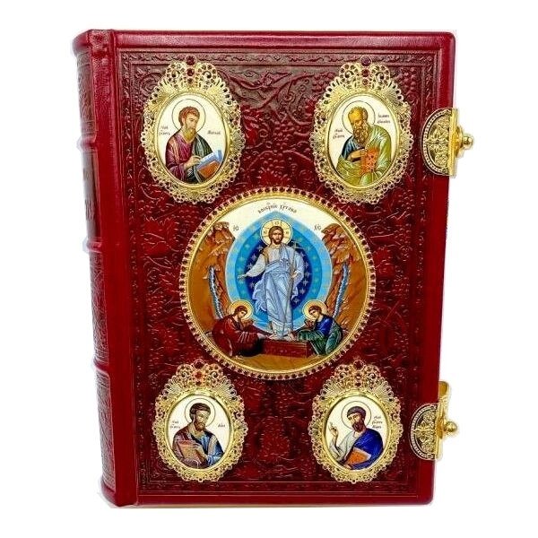 Книга "Євангеліє" з латунними накладками від компанії Іконна лавка - фото 1