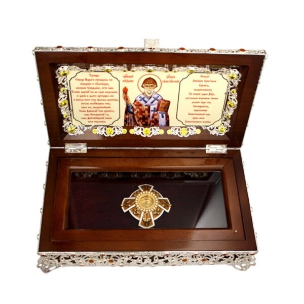 Ковчег дерев'яний з латунними мощевиками та декором від компанії Іконна лавка - фото 1
