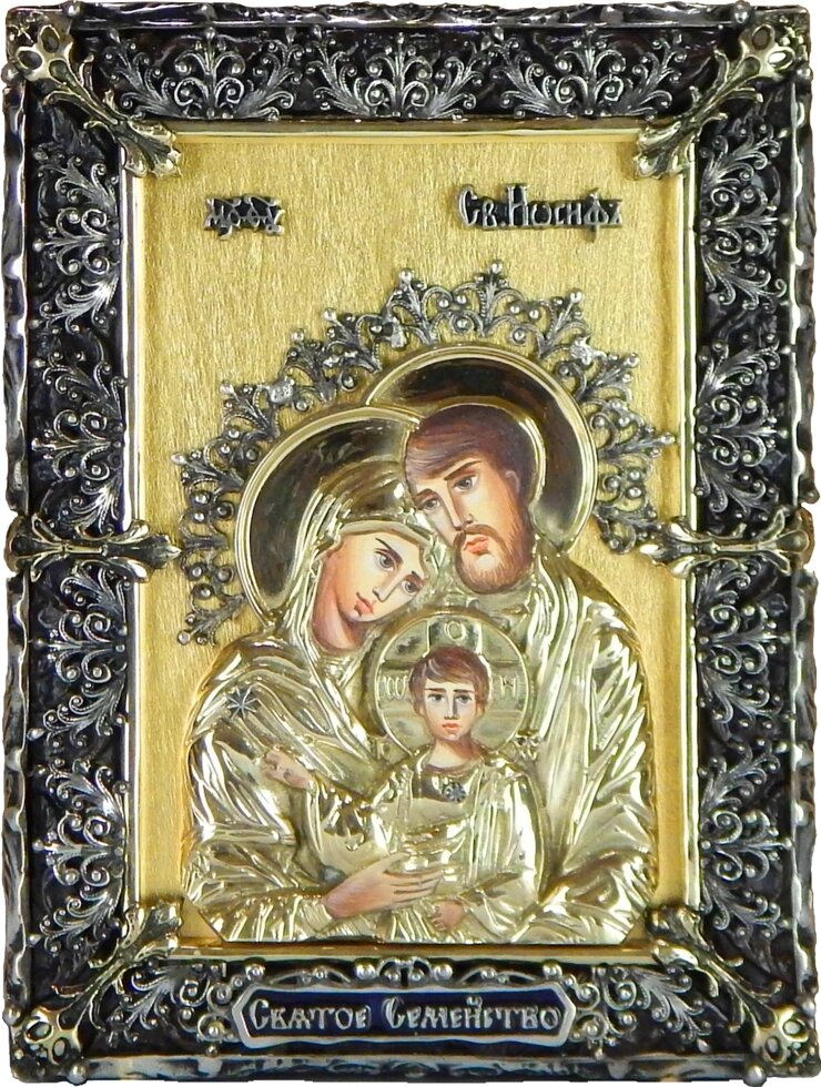 Лита ікона "Свята Родина" з сусальним золотом від компанії Іконна лавка - фото 1