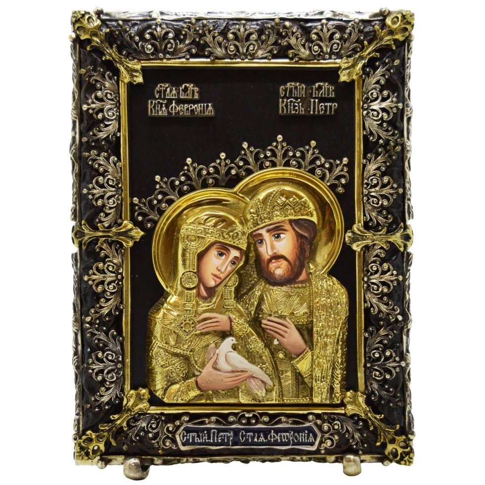 Лита ікона "Святі князь Петро і княгиня Февронія" від компанії Іконна лавка - фото 1