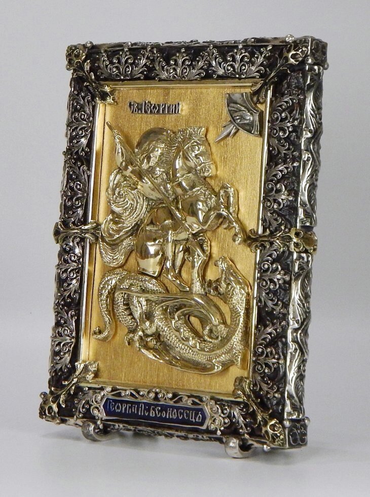 Лита ікона "Святий Георгій Побідоносець" з сусальним золотом від компанії Іконна лавка - фото 1
