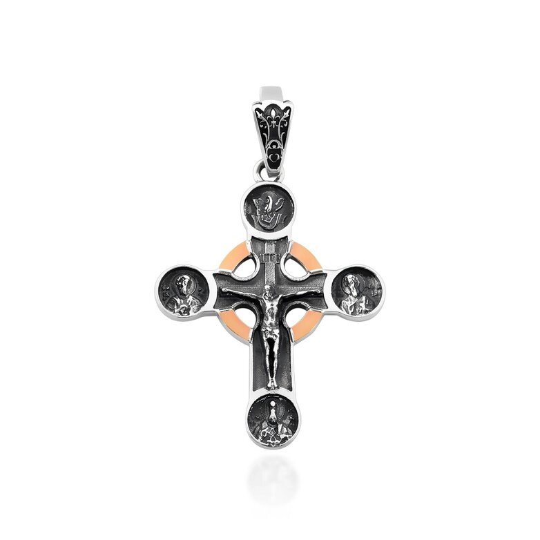 Масивний хрест зі срібла і золота без родію від компанії Іконна лавка - фото 1