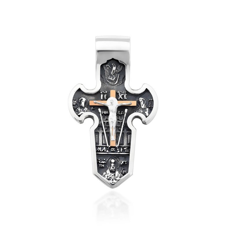 Массивный серебряный крест с золотом без родия від компанії Іконна лавка - фото 1