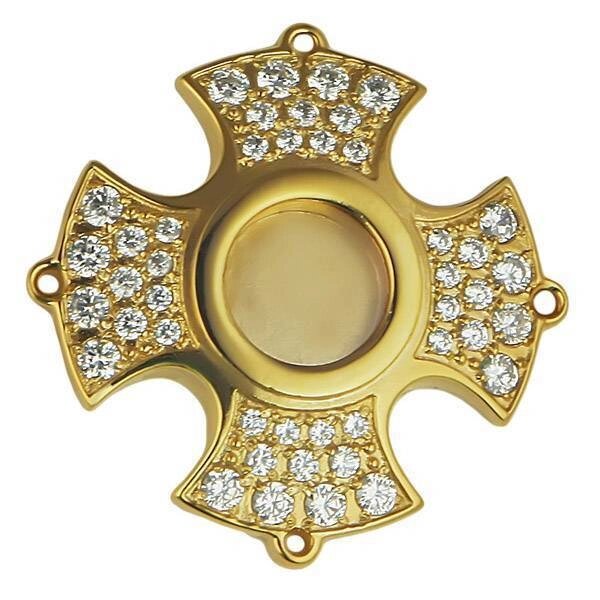 Мощовик латунний у позолоті у вигляді мальтійського хреста від компанії Іконна лавка - фото 1