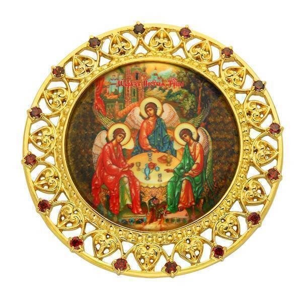 Накладка на митру латунна Трійця в позолоті від компанії Іконна лавка - фото 1