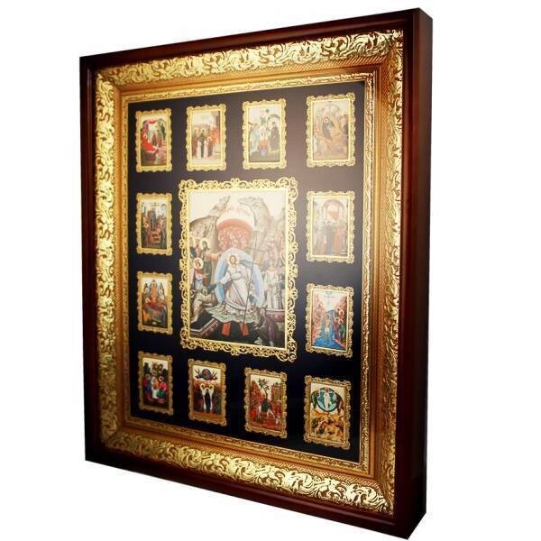 Настінна латунна ікона Двонадесяті свята від компанії Іконна лавка - фото 1