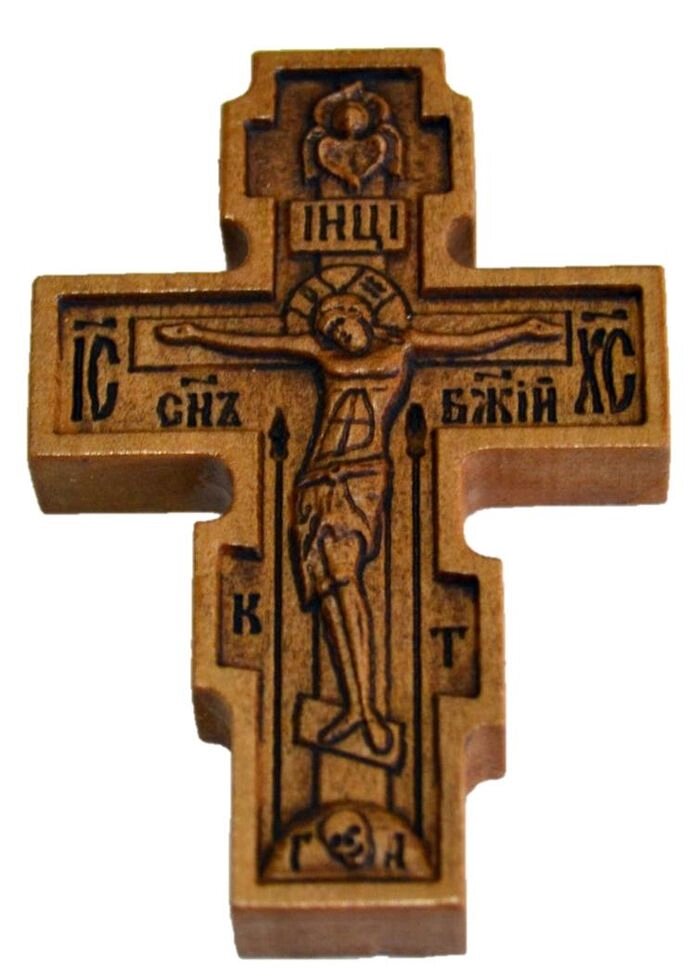 Натільний дерев'яний 8-ми кінцевий хрест від компанії Іконна лавка - фото 1