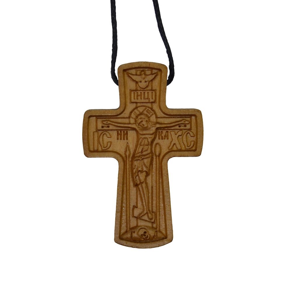 Натільний дерев'яний хрест "Розп'яття" від компанії Іконна лавка - фото 1