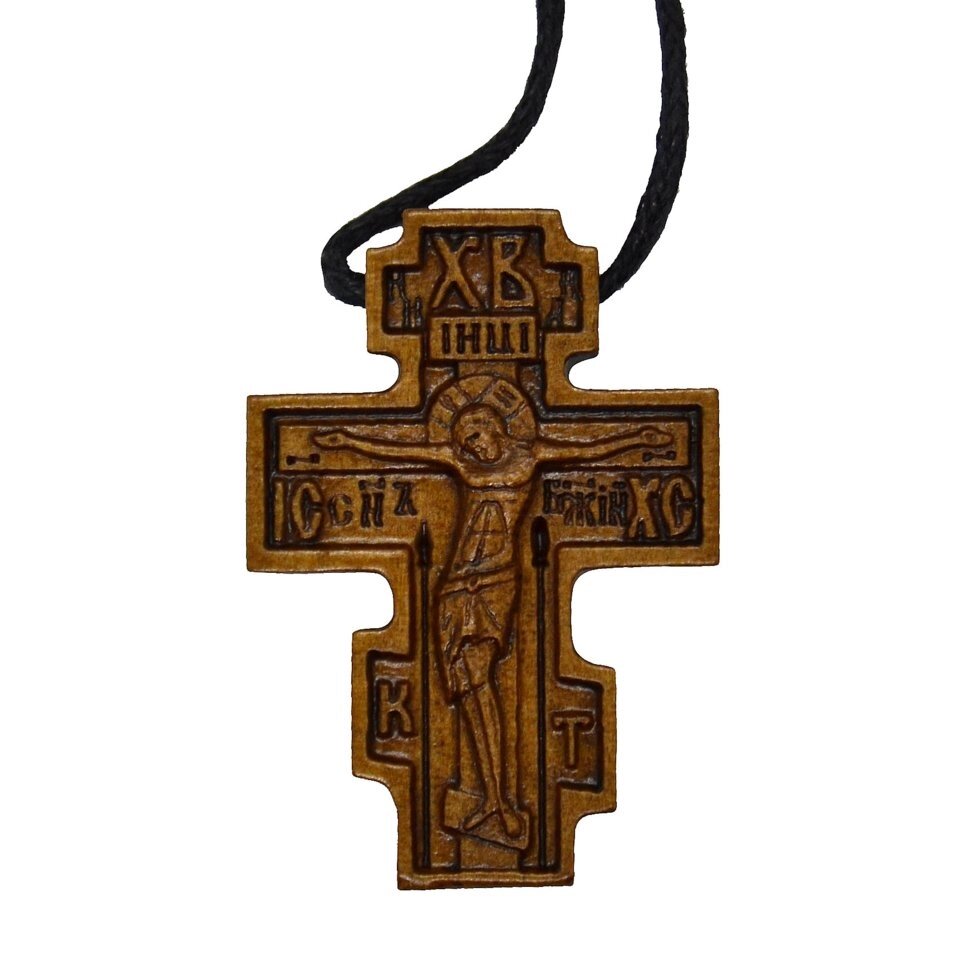 Натільний дерев'яний хрест від компанії Іконна лавка - фото 1