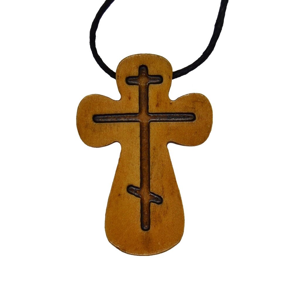 Натільний дерев'яний хрестик ручної роботи від компанії Іконна лавка - фото 1