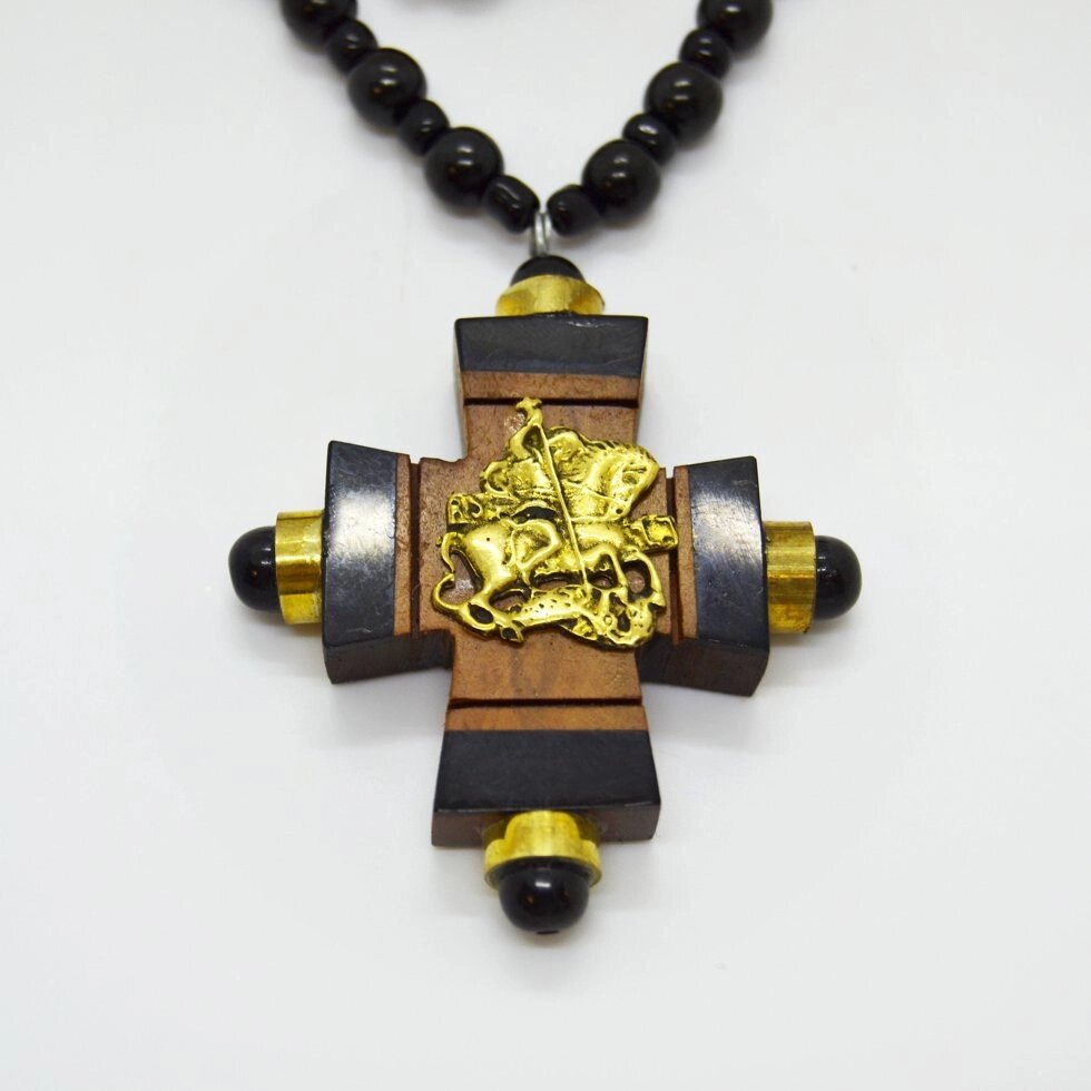 Натільний хрест Георгій Побідоносець з ланцюжком від компанії Іконна лавка - фото 1