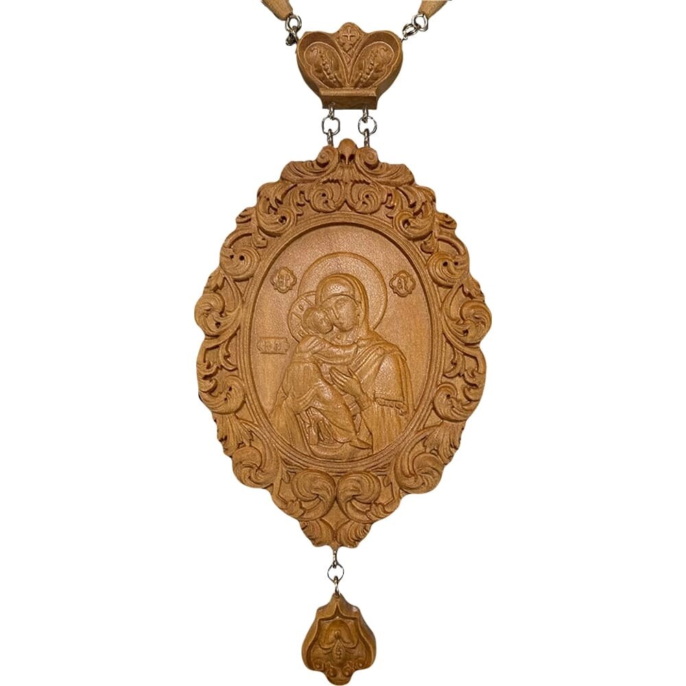 Панагія Богородиця Володимирська дерев'яна овал від компанії Іконна лавка - фото 1