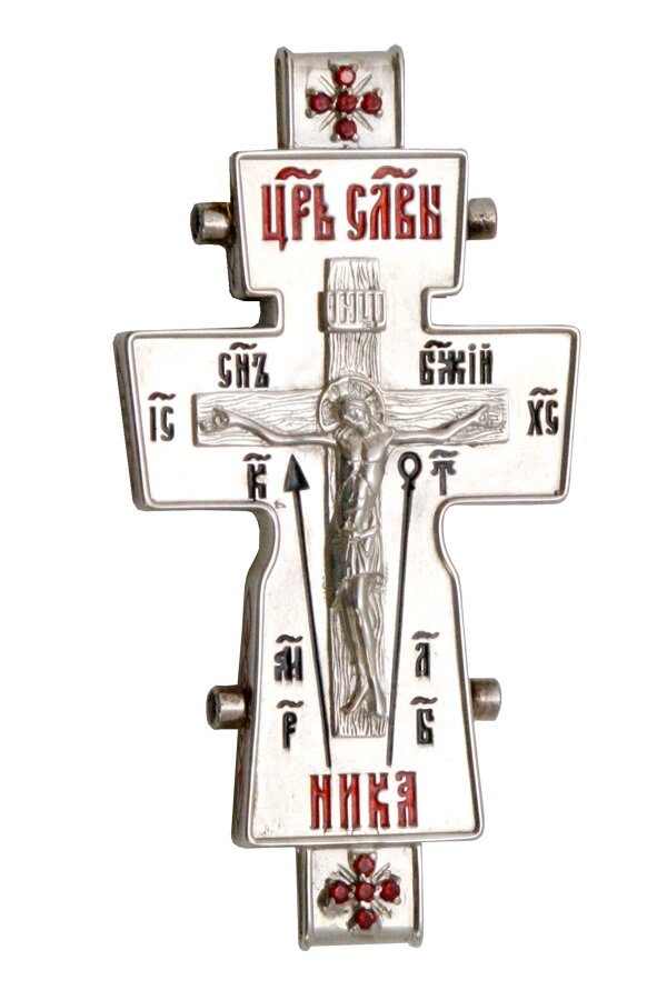Параман хрест-мощевик латунний в срібленні від компанії Іконна лавка - фото 1