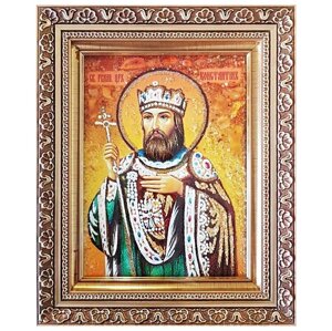 Янтарна ікона Святої цар Костянтин 15x20 см в Києві от компании Иконная лавка