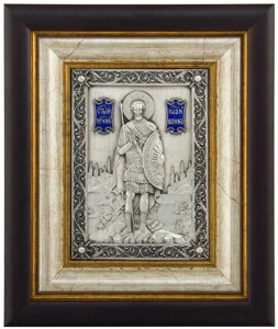 Ікона "Святий мученик Іоанн Воїн" зі срібла з емалями