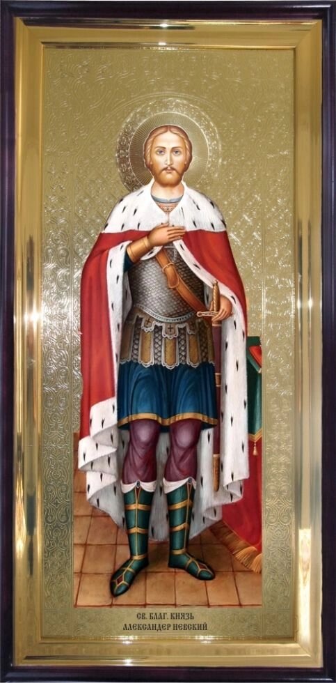 Храмова ікона Святий благовірний князь Олександр Невський 180х82 см - Іконна лавка