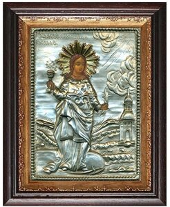 Ікона "Свята мучениця Варвара" зі срібла в Києві от компании Иконная лавка