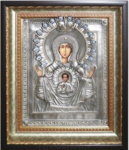 Ікона "Богородиця Знамення" з срібла