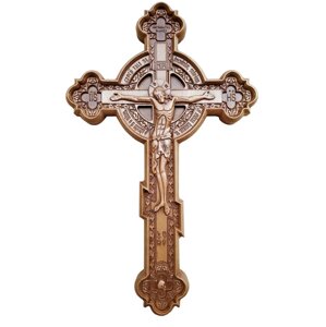Хрест різьблений з колом RUM з бука 500х260х25мм в Києві от компании Иконная лавка