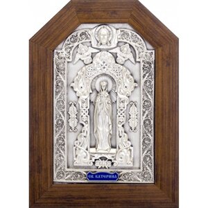 Ікона "Свята великомучениця Катерина" зі срібла