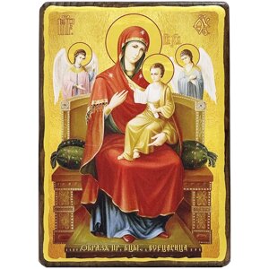 Дерев'яна ікона Пресвята Богородиця Всецариця 15x20 см в Києві від компанії Магазин православных товаров